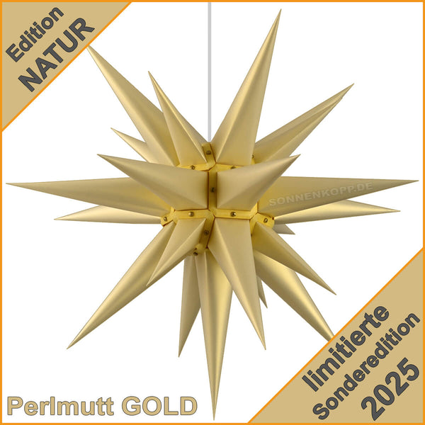 HERRNHUTER Stern EDITION NATUR 2025 - Perlmutt Gold SONDEREDITION