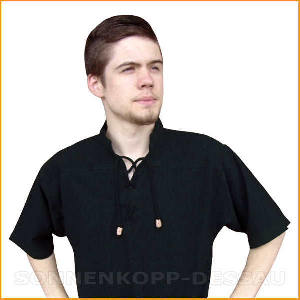 Schwarzes alternatives Herrenhemd - Kurzarm Hemd