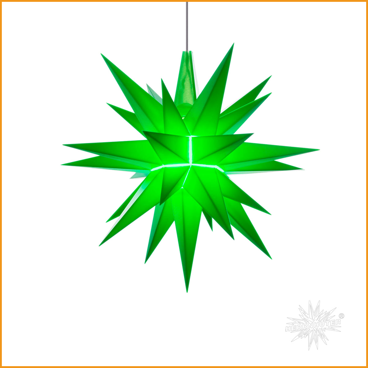 HERRNHUTER Stern grün A1e Kunststoff 13 cm | für Weihnachten oder Ostern