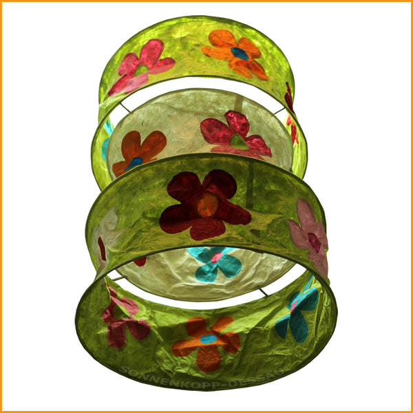 Kinderzimmerlampe grün mit Blumen Motiv