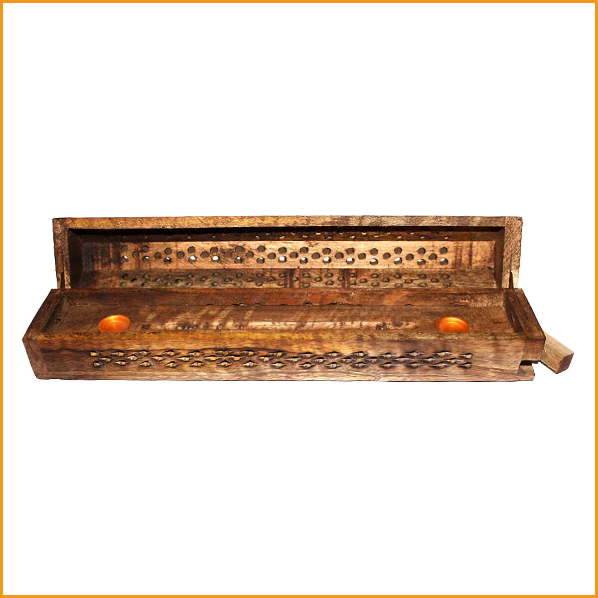 aufbewahrung räucherstäbchen Räucherstäbchenbox mit Geheimfach aus Mangoholz