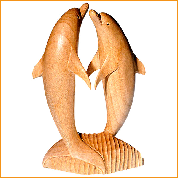 Delfin Figur aus Holz groß