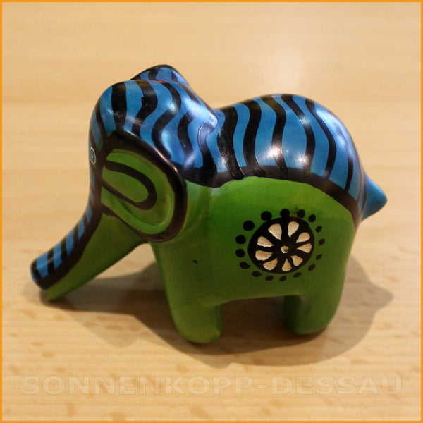 Deko Elefant bunt - grün blau