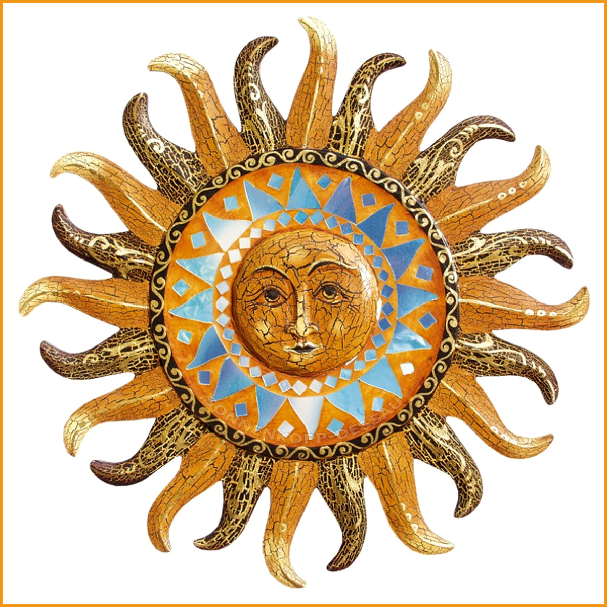 Sonnenspiegel gold | Wandspiegel Sonnenform