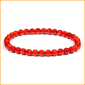 Edelstein Armband BAMBUS KORALLE Kraftarmband - Kugelarmband HEILSTEIN