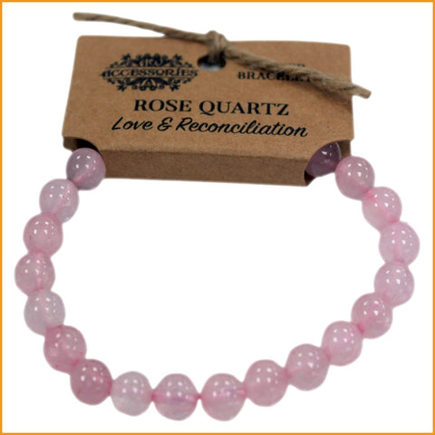 Edelstein Armband - ROSENQUARZ - Kraftarmband - Kugelarmband - Stein