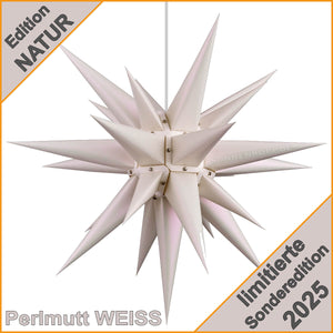 HERRNHUTER Stern EDITION NATUR 2025 - Perlmutt Weiß SONDEREDITION