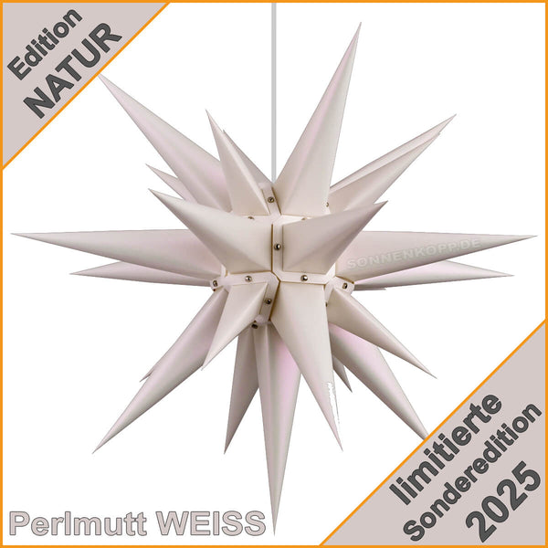 HERRNHUTER Stern EDITION NATUR 2025 - Perlmutt Weiß SONDEREDITION