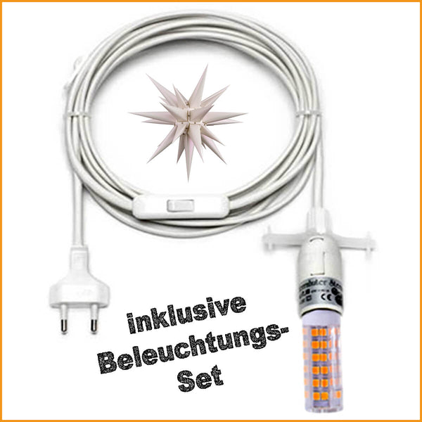HERRNHUTER Stern 2025 - Perlmutt Weiss - komplett inkl. Elektrik