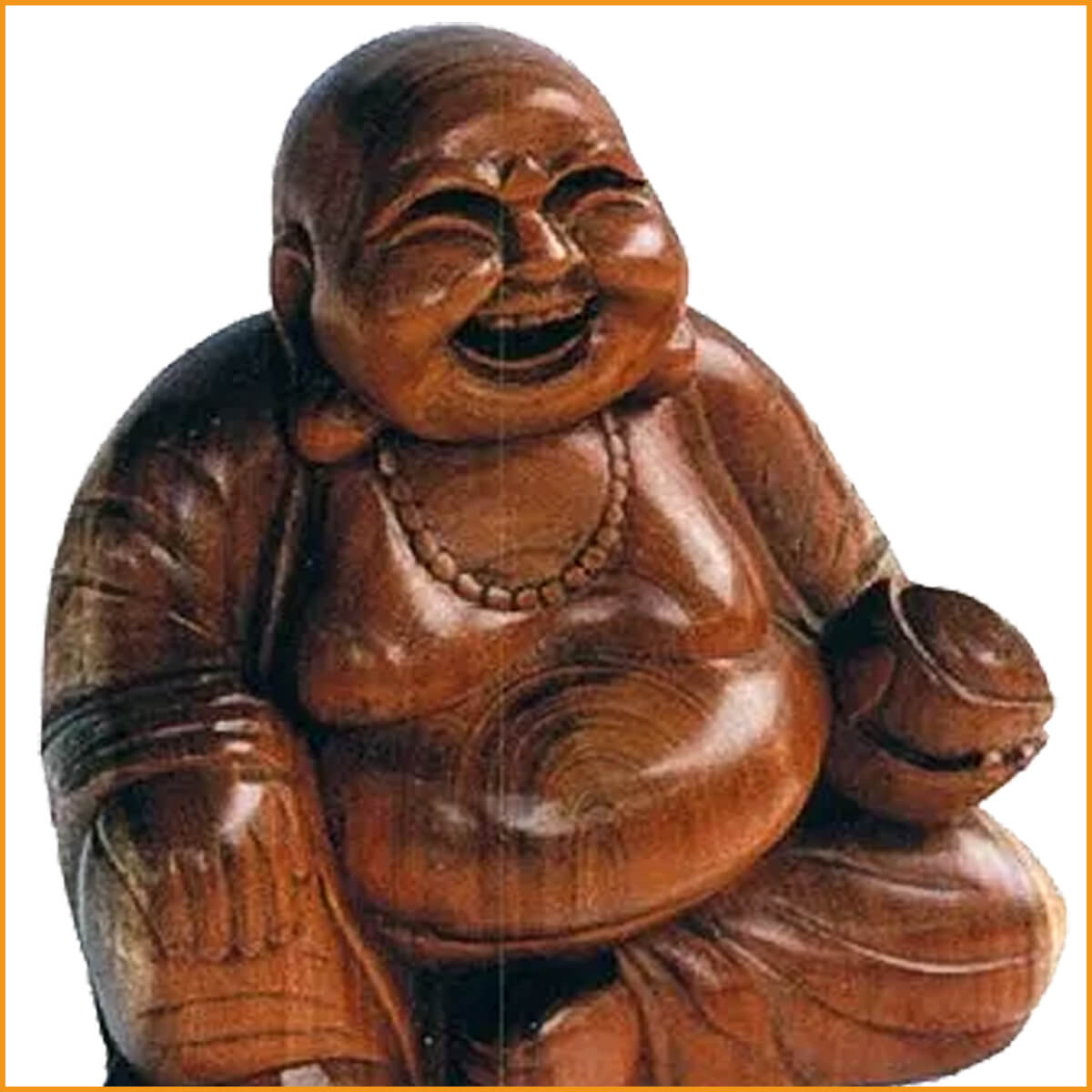 Chinesischer Mönch Skulptur - HAPPY BUDDHA Figur - Holz - Holzbuddha