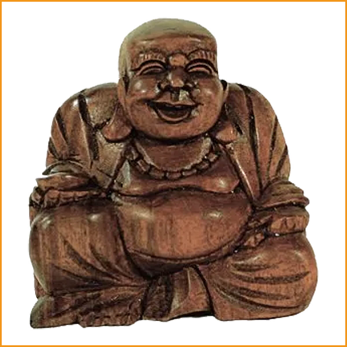 Chinesischer HAPPY BUDDHA Figur - Mönch aus Holz - Holzbuddha