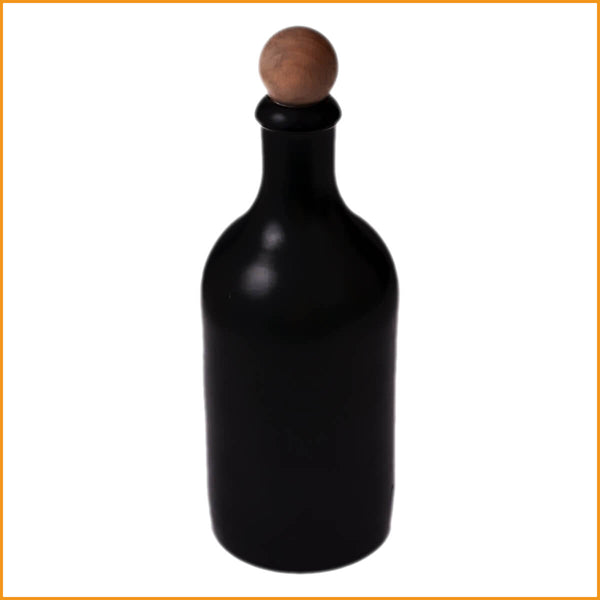STEINZEUG FLASCHE mit HOLZKORKEN - Steinflasche - 0,5 L - Dekoflasche