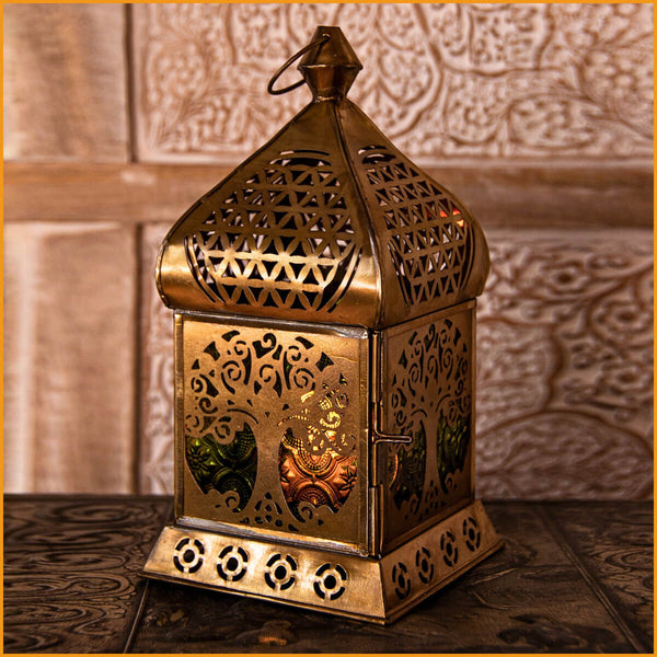 Orientalisches Windlicht zum Hängen | Messing-Windlicht