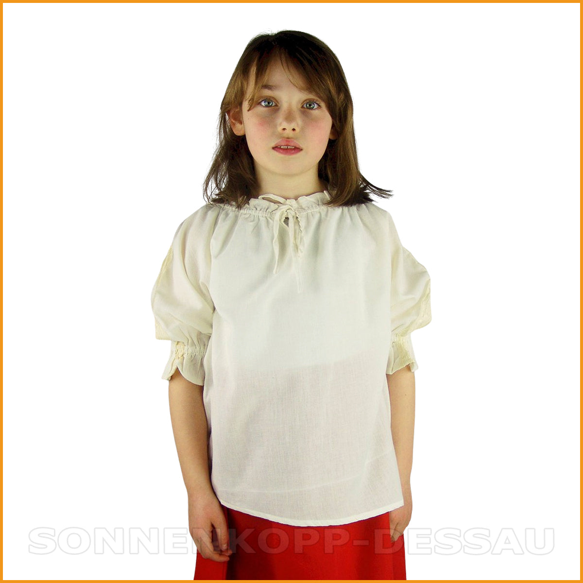 Alternative KINDER BLUSE für Mädchen natur | Carmenbluse Kinder natur