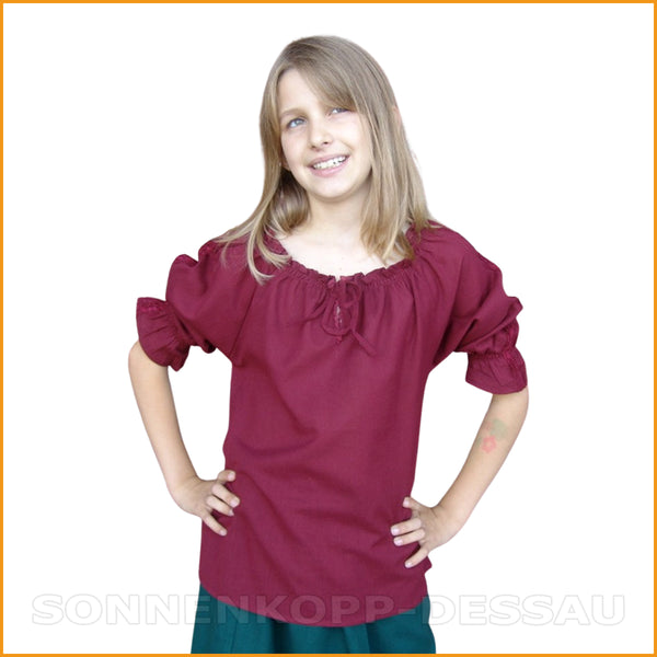 Alternative KINDER BLUSE für Mädchen rot | Carmenbluse rot Mädchen