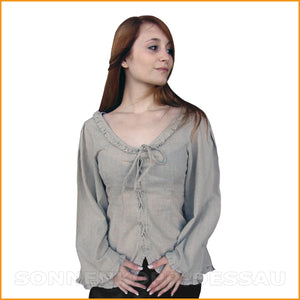 Alternative RÜSCHENBLUSE hanf | Hanf Schnürbluse