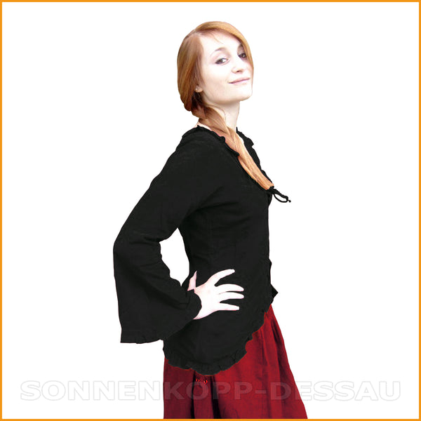 Alternative RÜSCHENBLUSE schwarz | Schnürbluse schwarz