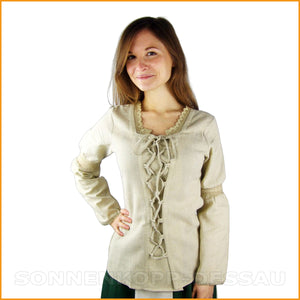 Alternative FREIZEIT BLUSE hanf | Schnürbluse hanffarben