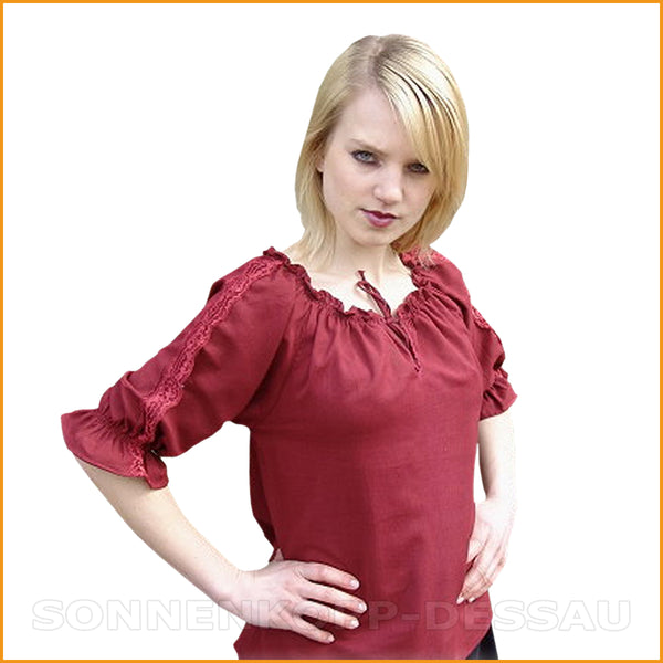 Alternative DAMEN BLUSE weinrot | Carmenbluse weinrot