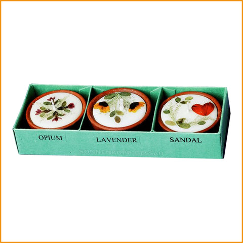 DUFTKERZEN 3er Set - Opium Lavendel Sandel - Duftkerze