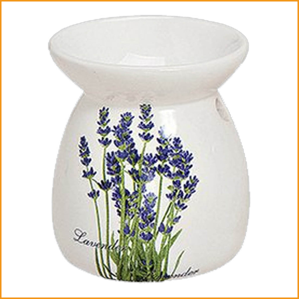 DUFTLAMPE Lavendel - Keramik - weiß - Stövchen - Aromalampe