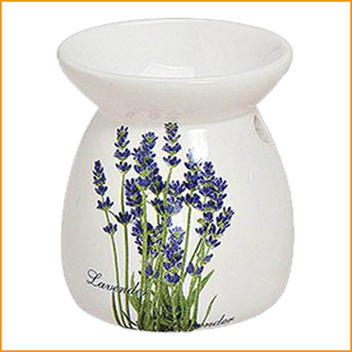 DUFTLAMPE Lavendel - Keramik - weiß - Stövchen - Aromalampe - Teelicht