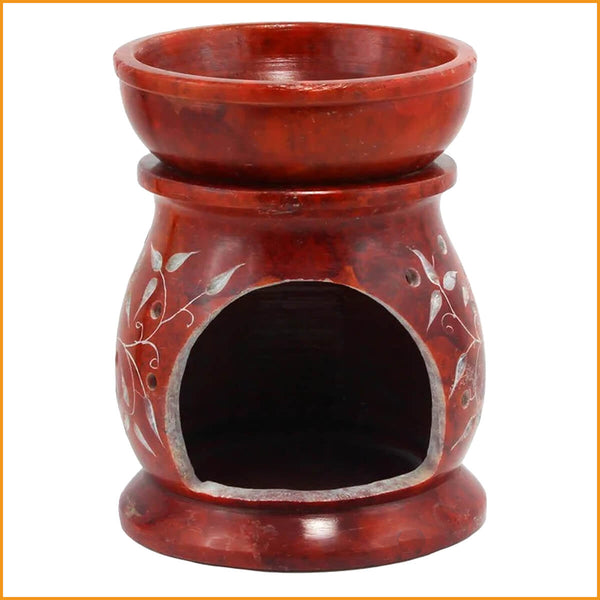 Rote Duftlampe aus Speckstein
