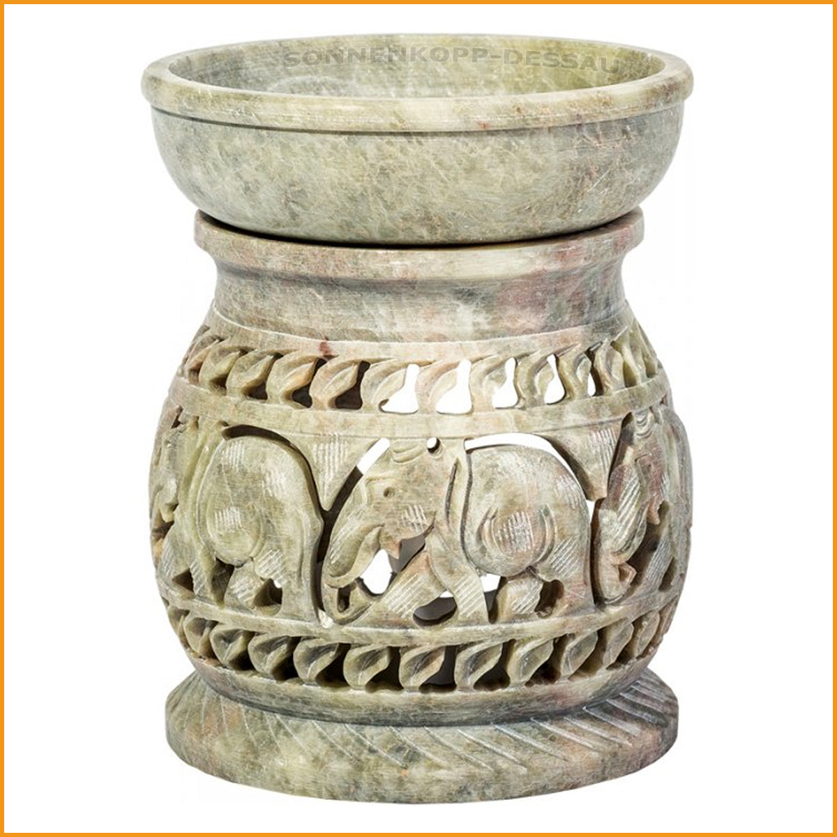 Speckstein AROMA LAMPE | Duft Lampe Stein Elefanten Dekor