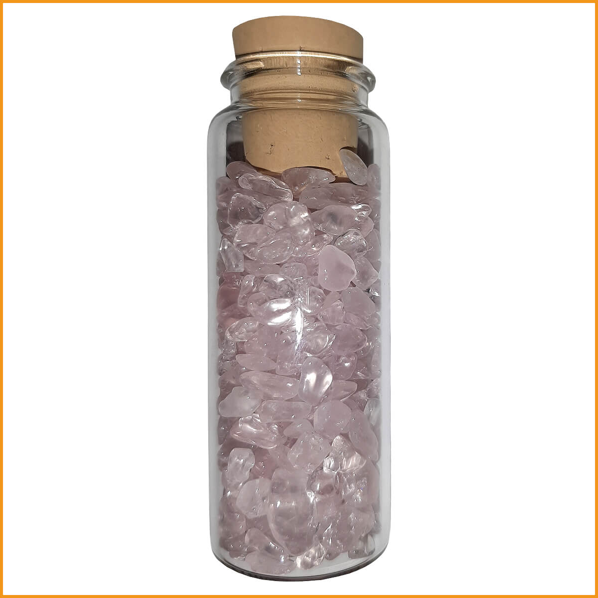 Edelsteine im Glas - ROSENQUARZ - Heilsteine - Energiesteine Quarz