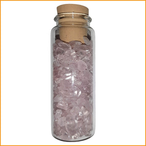 Edelsteine im Glas - ROSENQUARZ - Heilsteine - Energiesteine Quarz