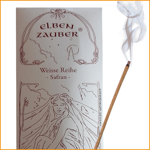 Elbenzauber SAFRAN Weisse Reihe Räucherstäbchen | White Line Safran