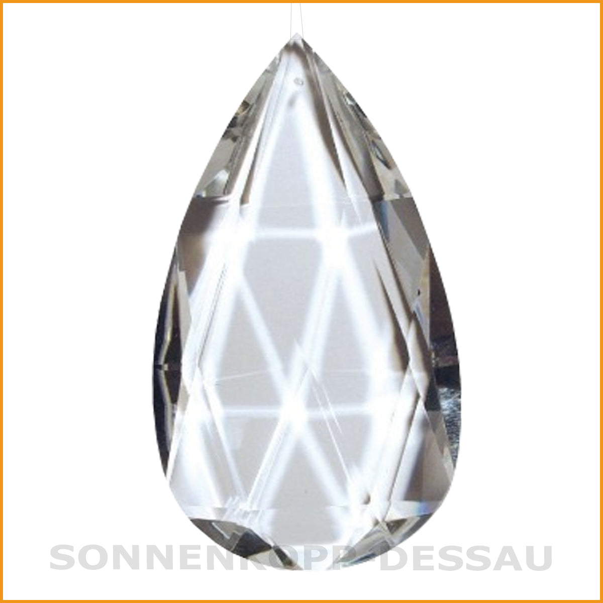 Regenbogenkristall - Tropfen Form - Feng Shui Fenster Kristall - 63 mm