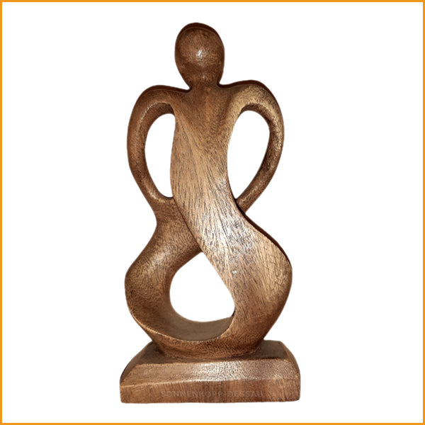 Skulptur Mutter tanzt mit Kind | Holz Feng Shui Skulptur