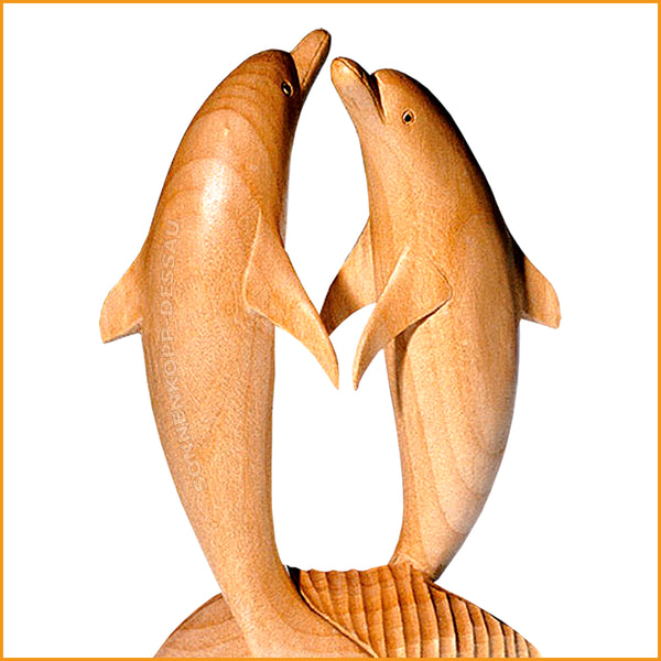 Delphin Paar aus Holz | Delphinpaar aus Holz