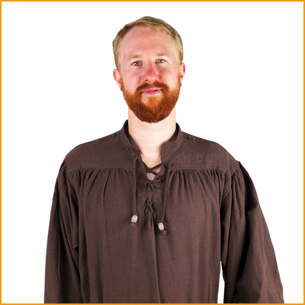 Mittelalter Hemd braun | mittelalterliches Herren Hemd braun