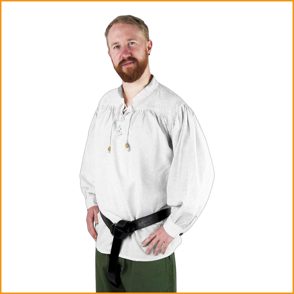 Alternatives Herren Hemd weiß | Mittelalter Hemd weiß