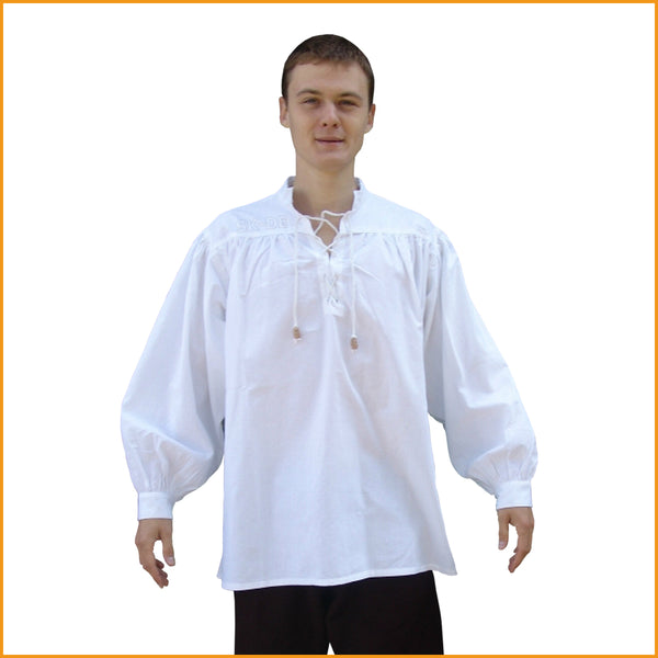 Weißes Mittelalterhemd | alternatives Männerhemd weiß