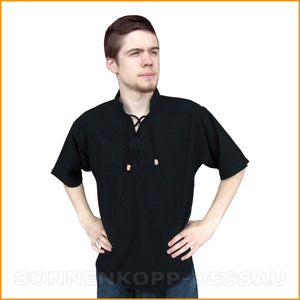 KURZÄRMELIGES SOMMERHEMD schwarz