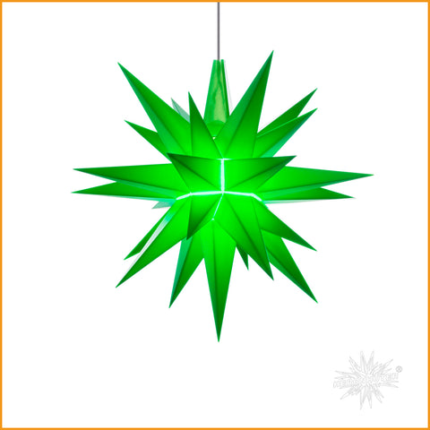 HERRNHUTER Stern grün A1e Kunststoff 13 cm | für Weihnachten oder Ostern