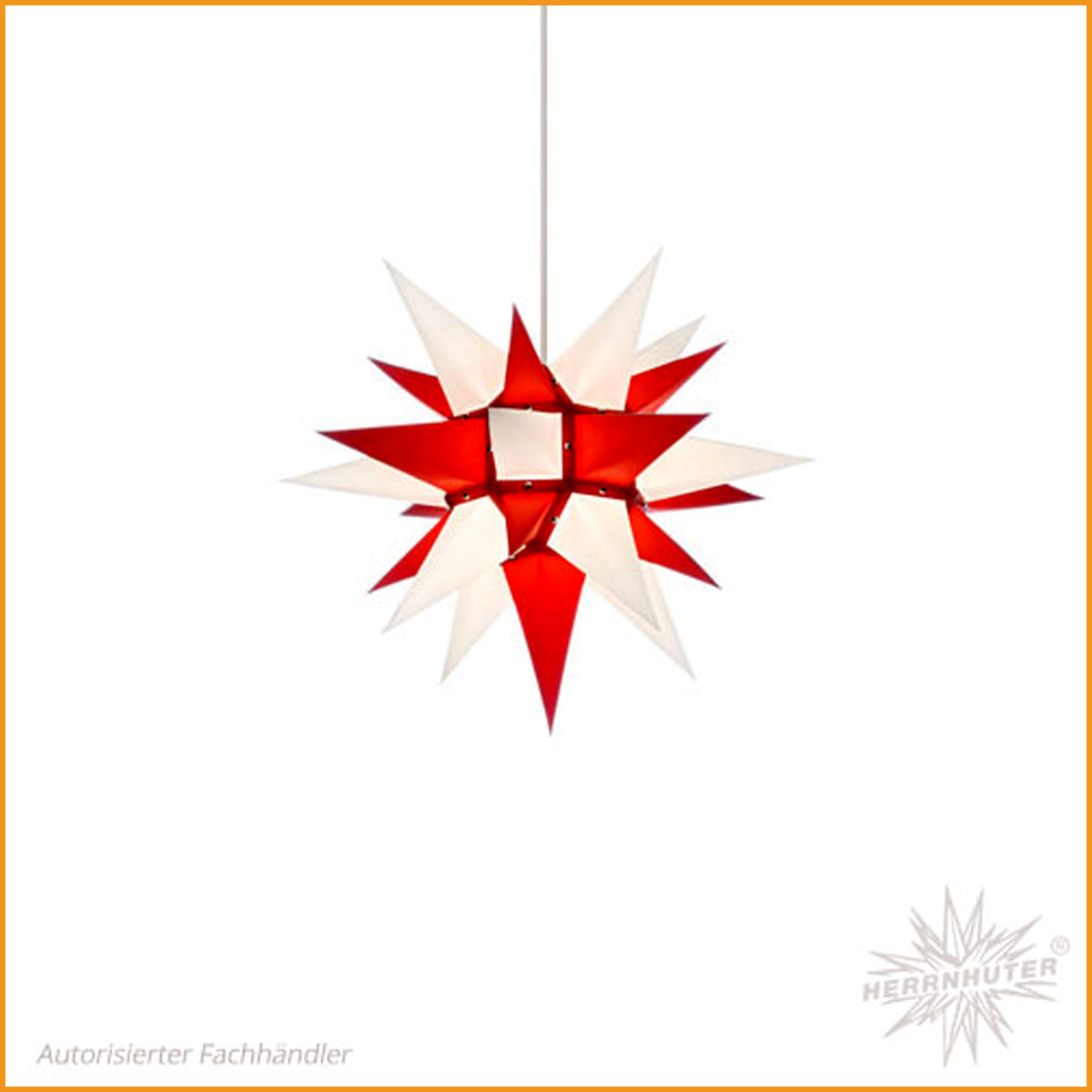 HERRNHUTER Stern weiß rot Papier Innenbereich 40 cm | Weihnachtsstern