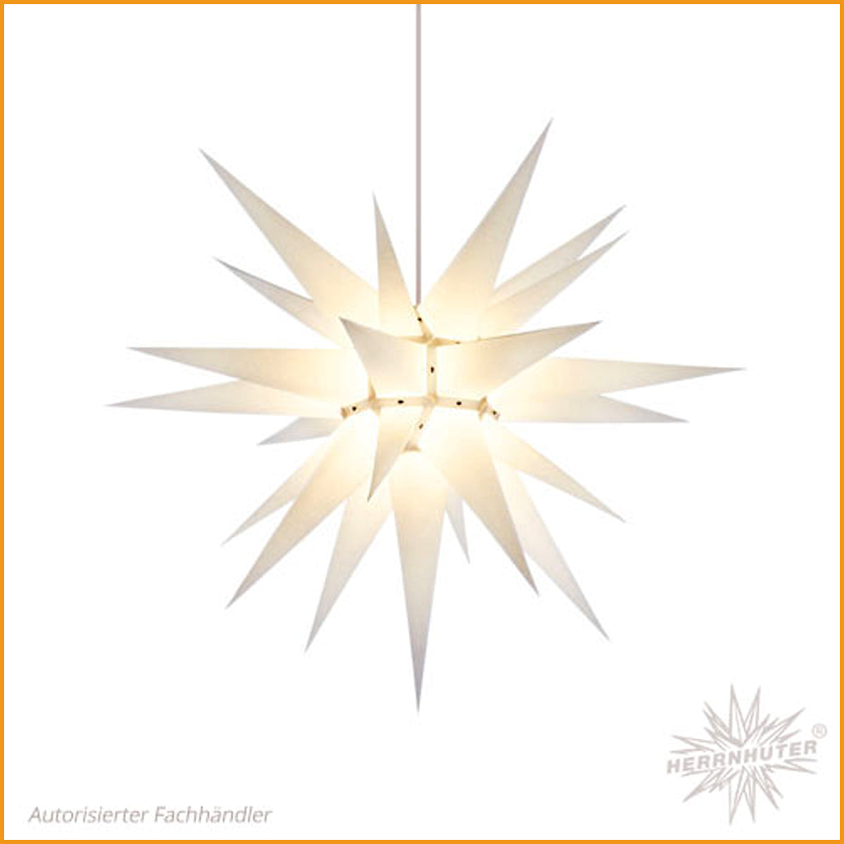 HERRNHUTER Stern WEISS Kern Papier Innenbereich 70 cm | Weihnachtsstern