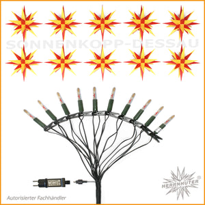 Herrnhuter STERNENKETTE für Innen und Außen - GELB und ROT