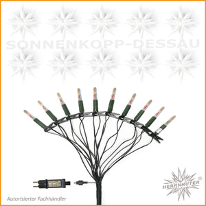 Weiße Herrnhuter Sternenkette | Lichterkette Herrnhuter weiß