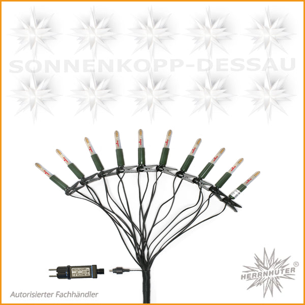 Weiße Herrnhuter Sternenkette | Lichterkette Herrnhuter weiß