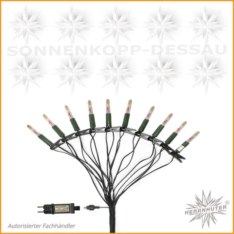 Weiße Herrnhuter Sternenkette | Lichterkette Herrnhuter weiß