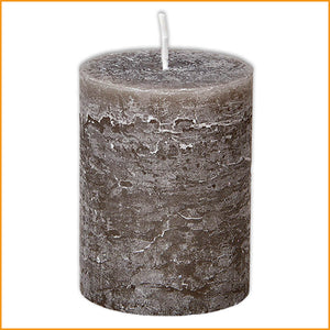 STUMPEN KERZE - Taupe - hochwertig - 9 cm - Stumpenkerze