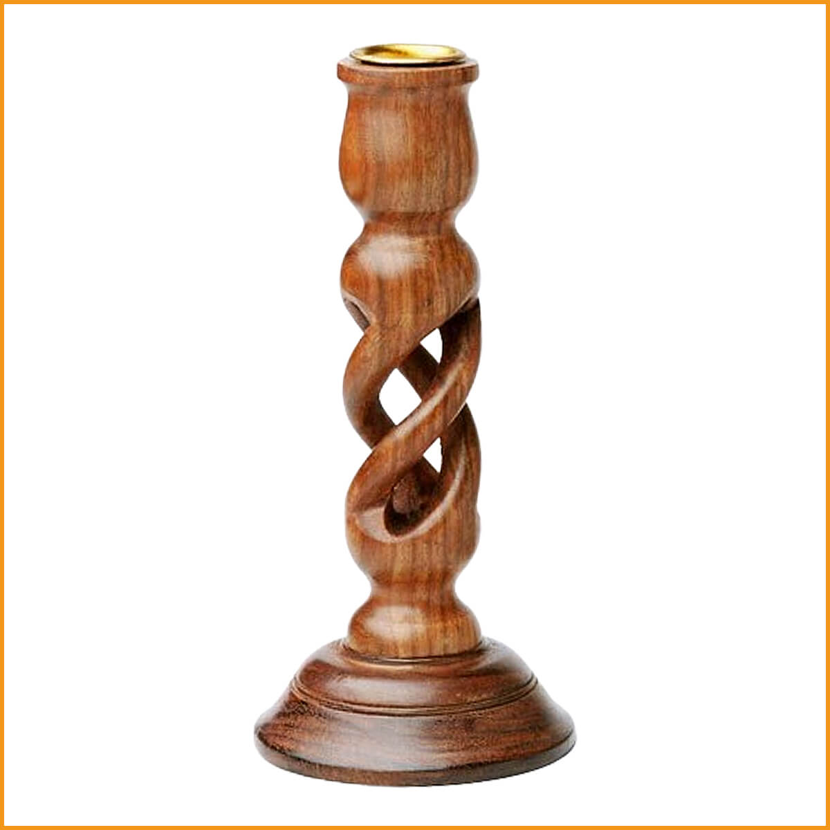 KERZENSTÄNDER für Stabkerzen - Handarbeit Holz - orientalisch braun