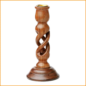 KERZENSTÄNDER für Stabkerzen - Handarbeit Holz - orientalisch braun