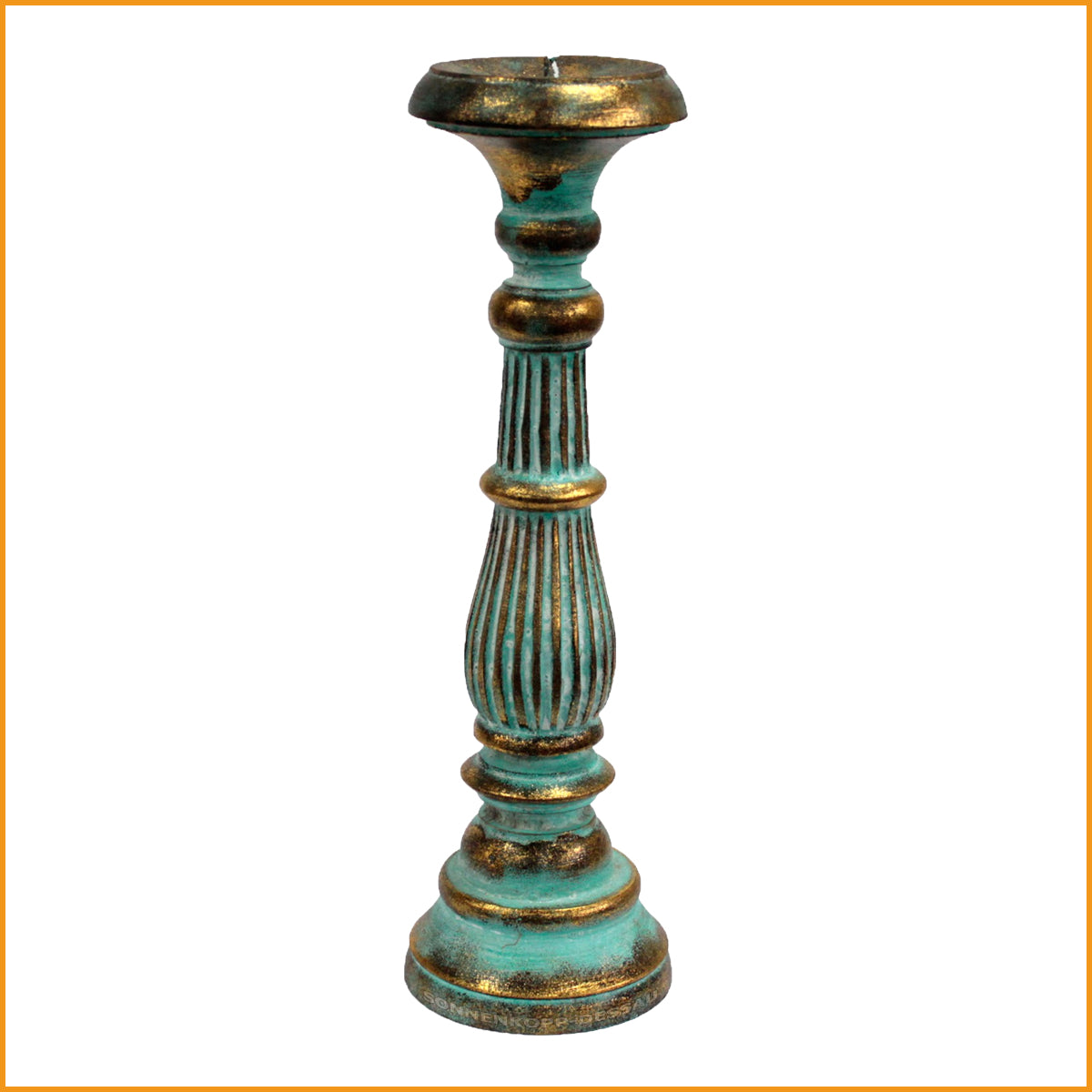 KERZENSTÄNDER - grün & gold - KERZENHALTER - HOLZ - Orient
