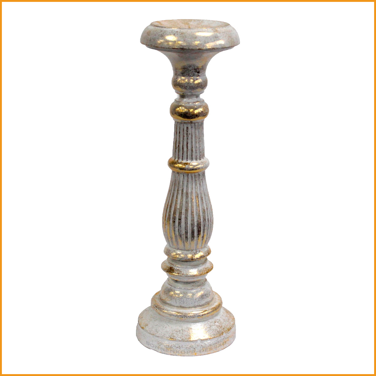 KERZENSTÄNDER - KERZENHALTER - HOLZ - weiß & gold - Orient